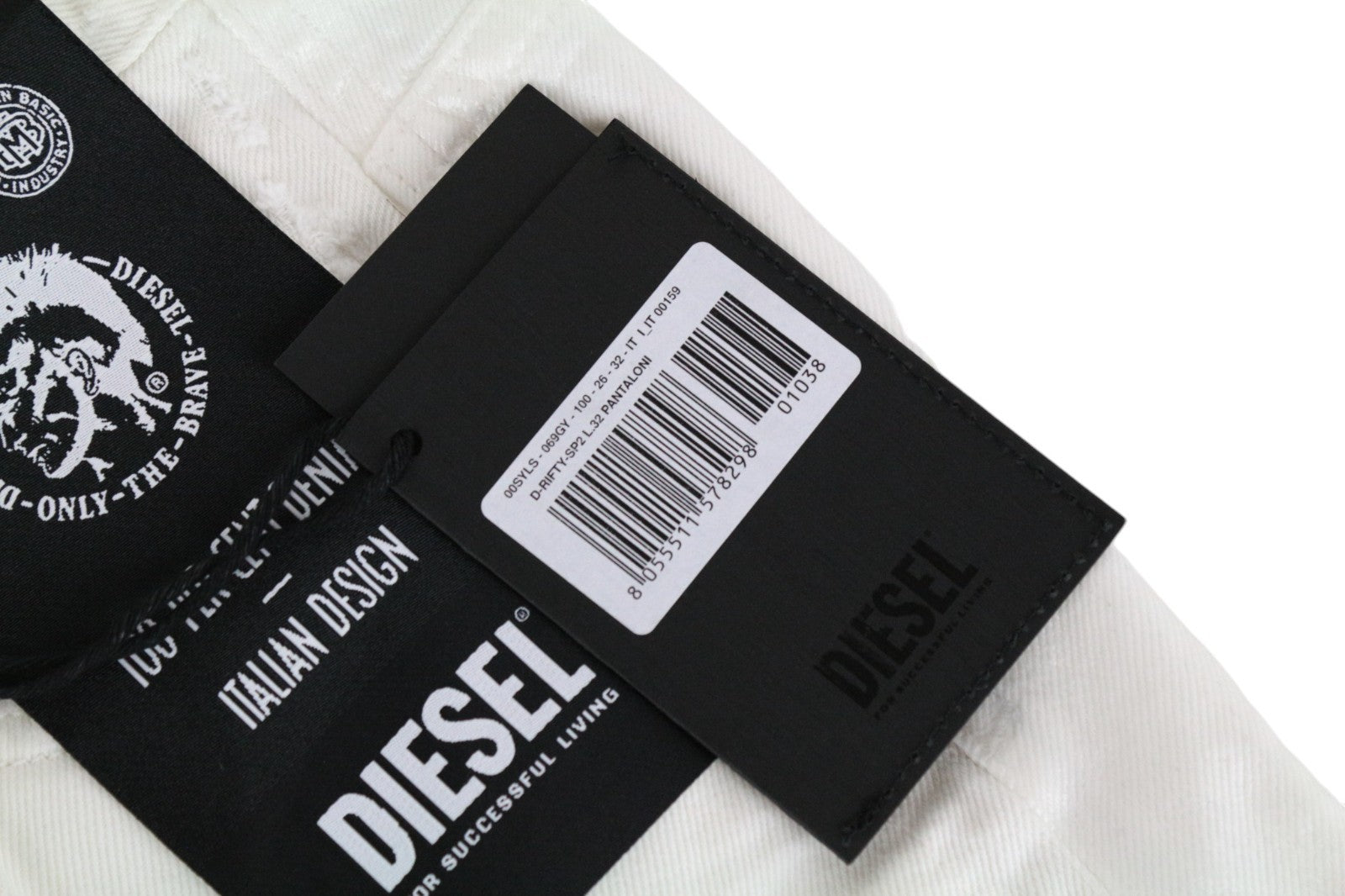 DIESEL D-RIFTY-SP2 069GY Women Jeans W26/L32 Slim White Low Waist Distressed
