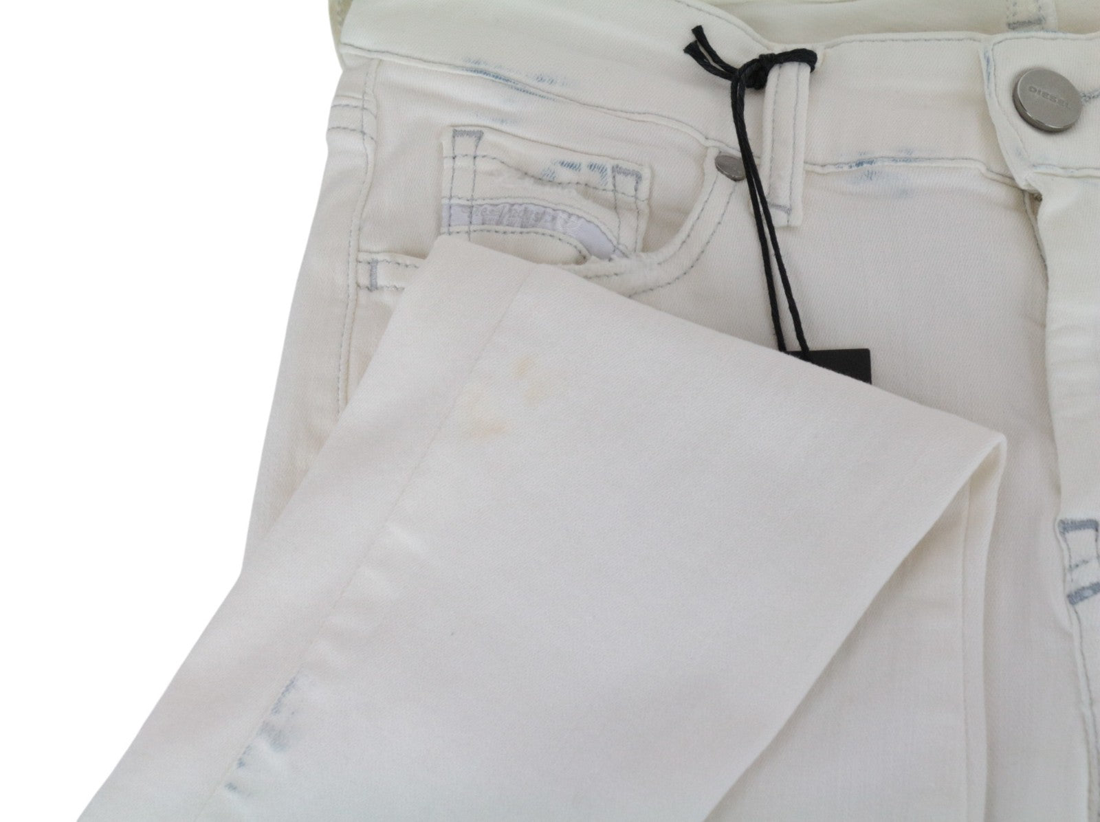 DIESEL Slandy 086AD Women Jeans W26/L32 Super Slim Fit Stretch Skinny White