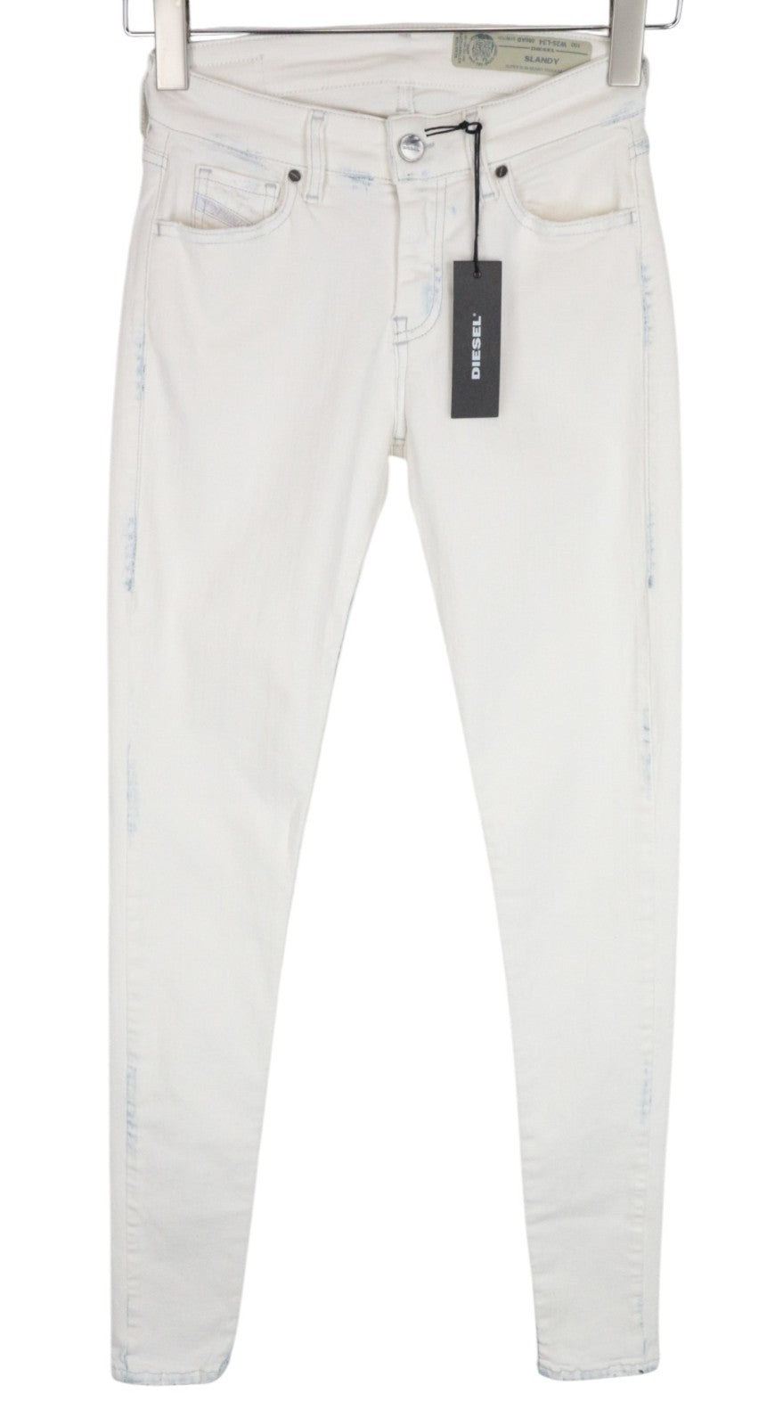 DIESEL Slandy 086AD Women Jeans W26/L32 Super Slim Fit Stretch Skinny White
