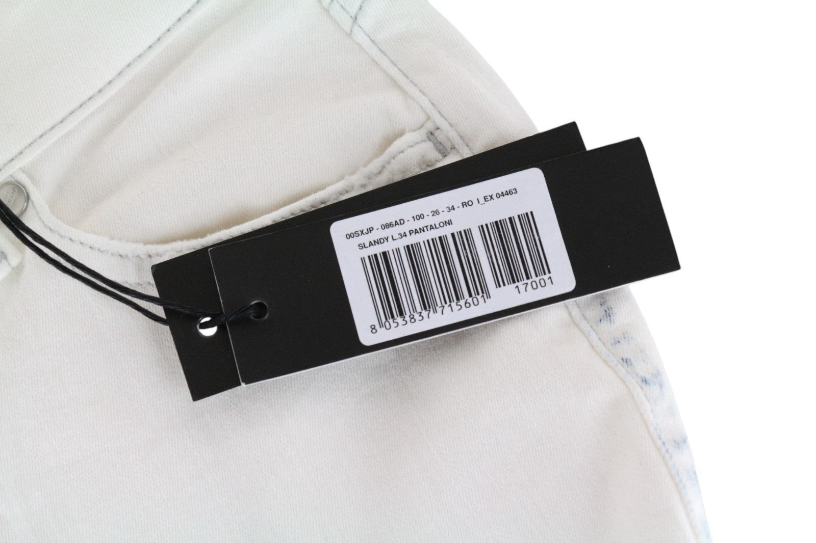 DIESEL Slandy 086AD Women Jeans W26/L34 Super Slim-Skinny Fit Stretch White