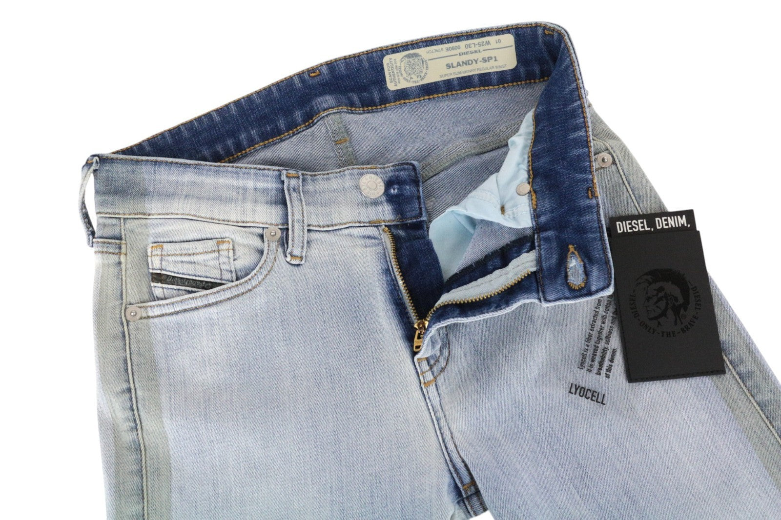 DIESEL Slandy-SP1 0090E Women Jeans W25/L30 Super Slim Skinny Stretch Blue