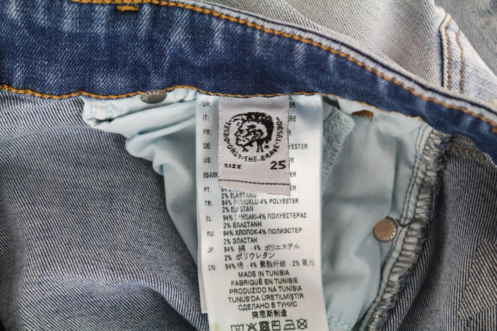 DIESEL Slandy-SP1 0090E Women Jeans W25/L30 Super Slim Skinny Stretch Blue