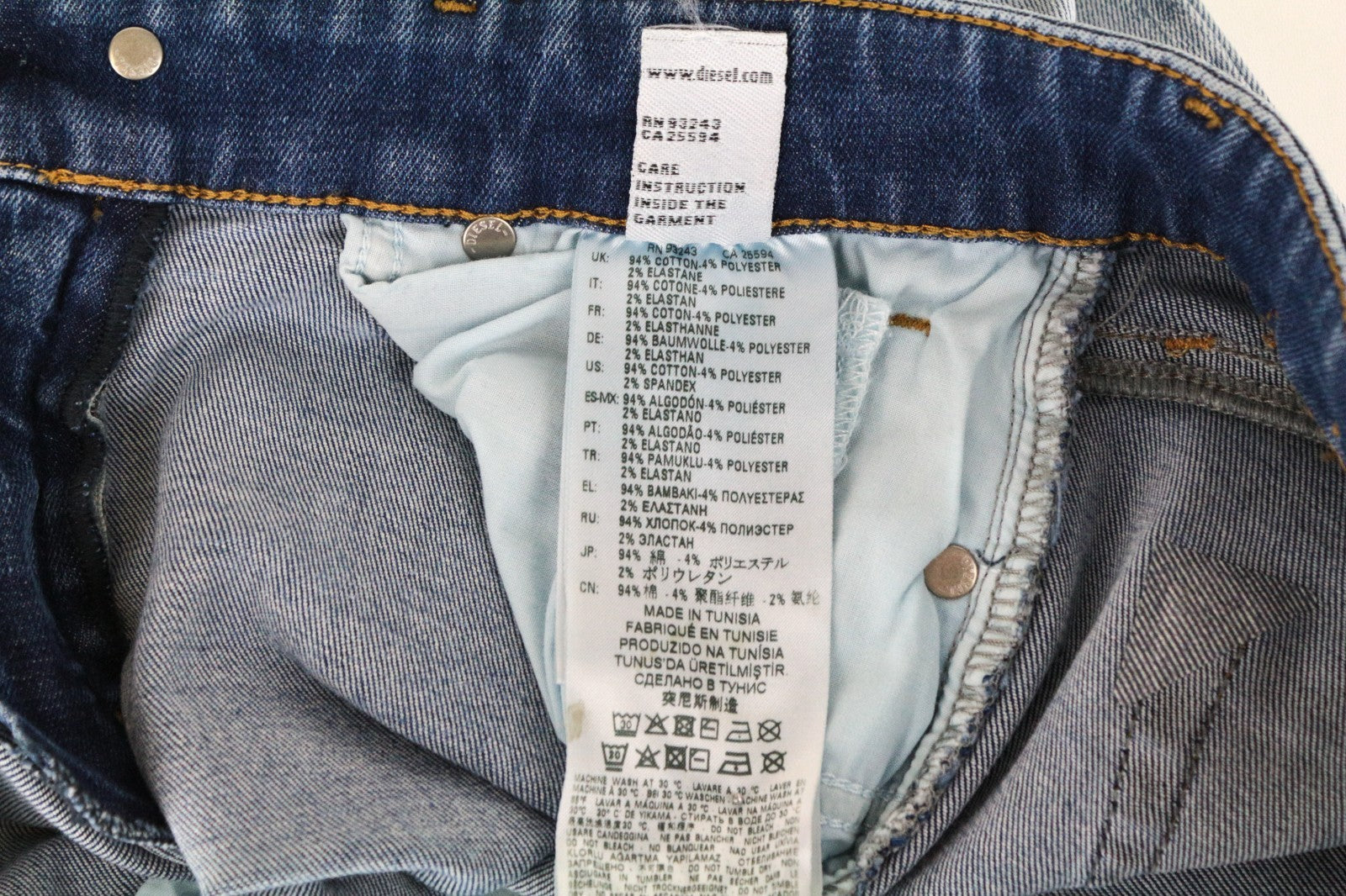 DIESEL Slandy-SP1 0090E Women Jeans W25/L30 Super Slim Skinny Stretch Blue