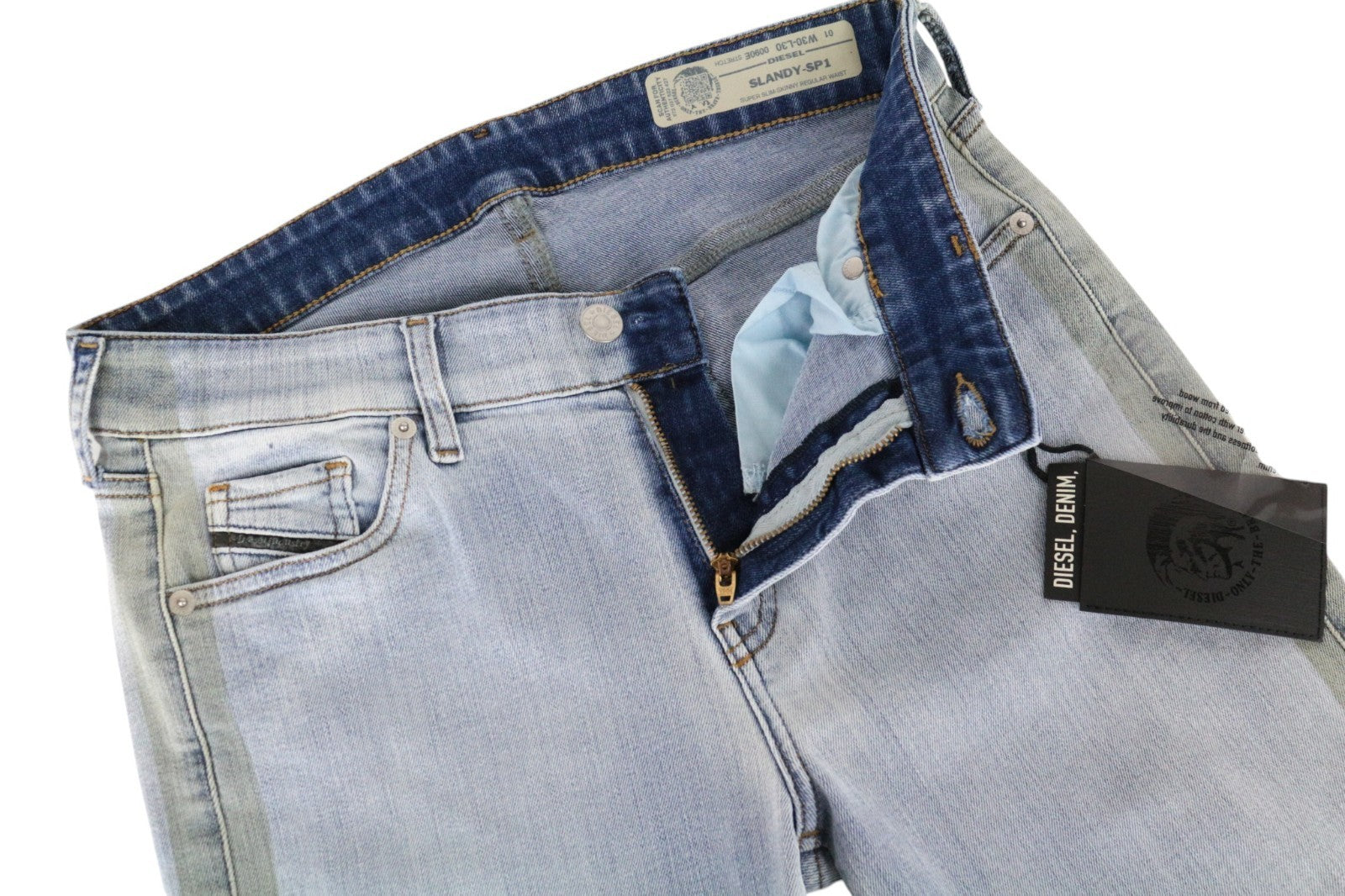 DIESEL Slandy-SP1 0090E Women Jeans W30/L30 Stretch Super Slim Skinny Blue