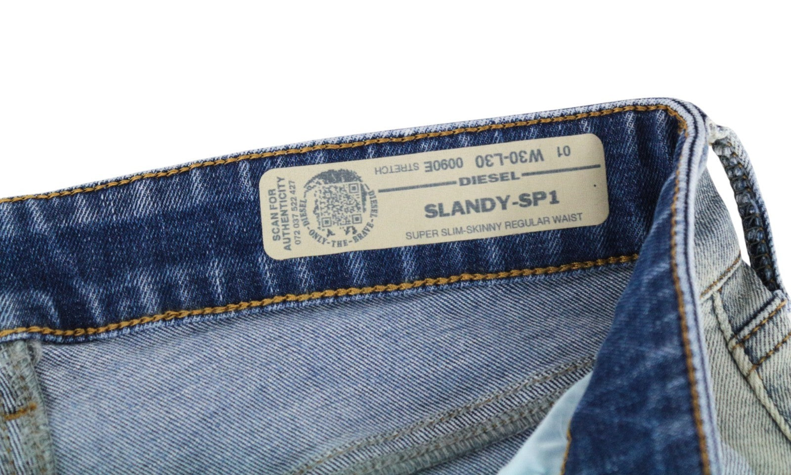 DIESEL Slandy-SP1 0090E Women Jeans W30/L30 Stretch Super Slim Skinny Blue