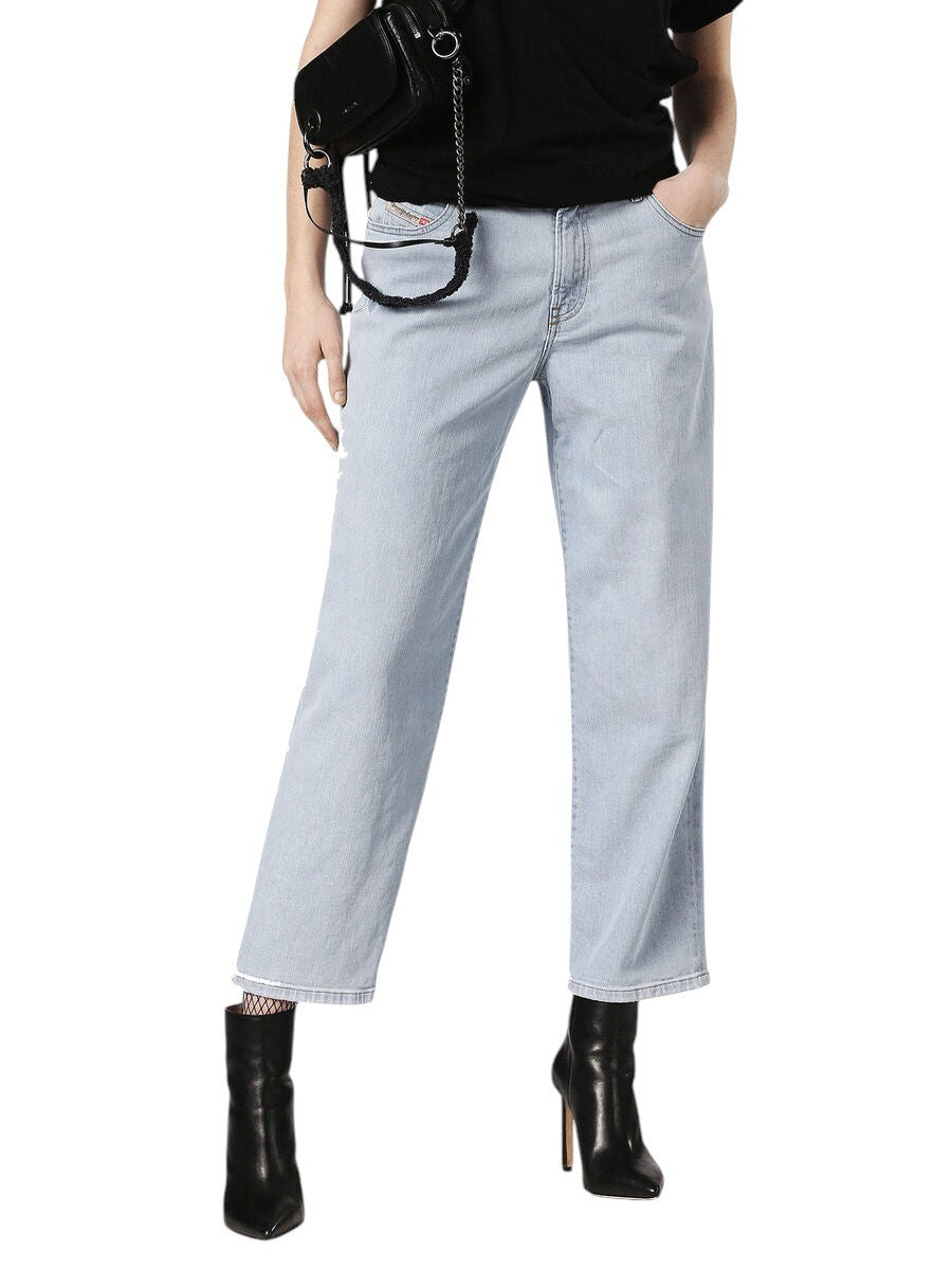DIESEL Niclah 084RR Women Jeans W27/L32 Regular Straight High Waist Light Blue