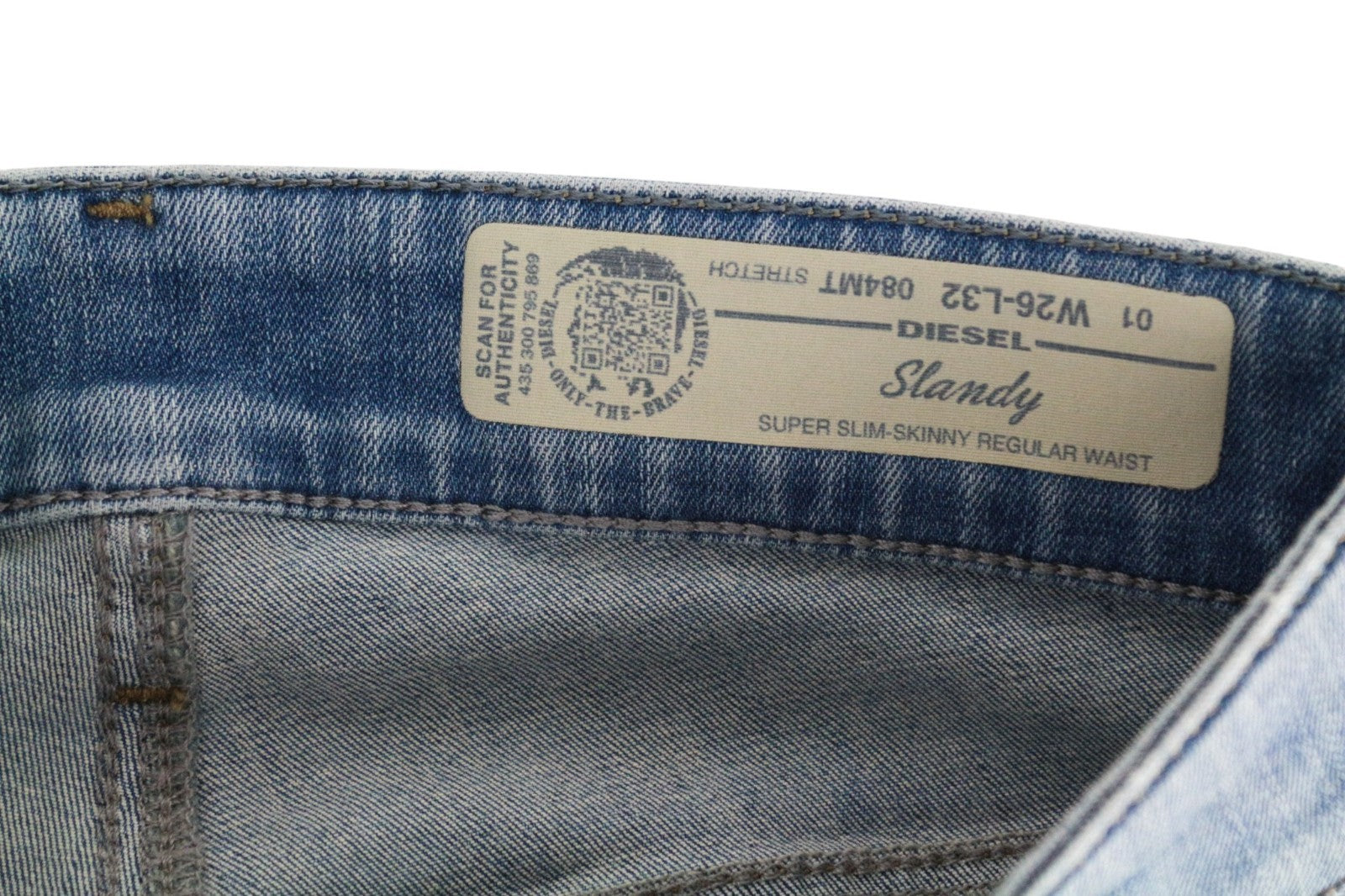 DIESEL Slandy 084MT Women Jeans W26/L32 Distressed Super Slim Skinny Blue