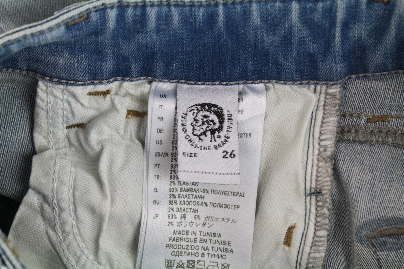 DIESEL Slandy 084MT Women Jeans W26/L32 Distressed Super Slim Skinny Blue