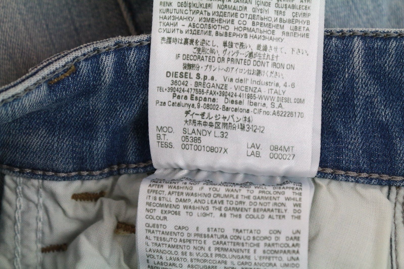 DIESEL Slandy 084MT Women Jeans W26/L32 Distressed Super Slim Skinny Blue