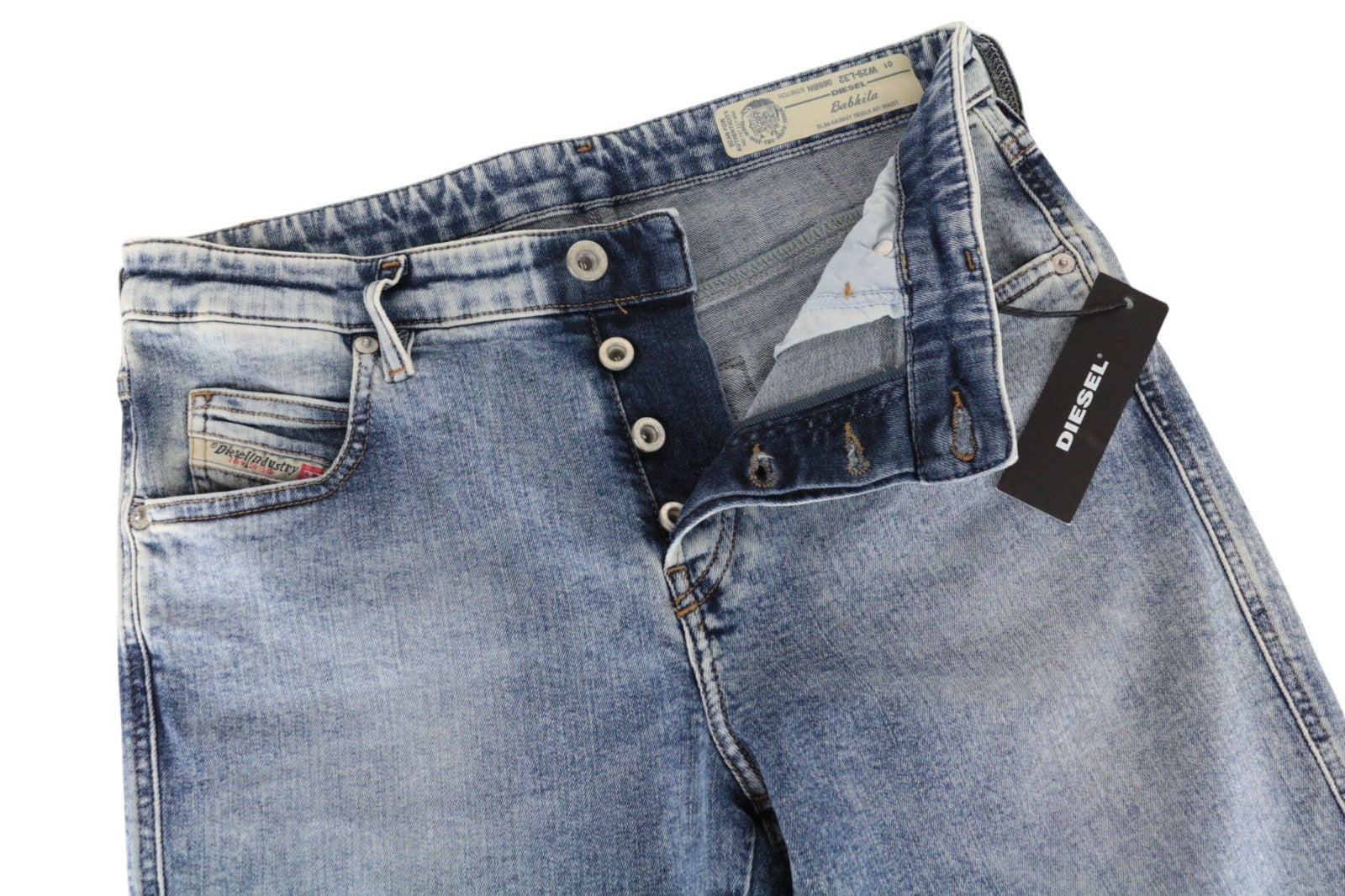 DIESEL Babhila 069BN Women Jeans W29/L32 Blue Stretch Slim Skinny Blue Button