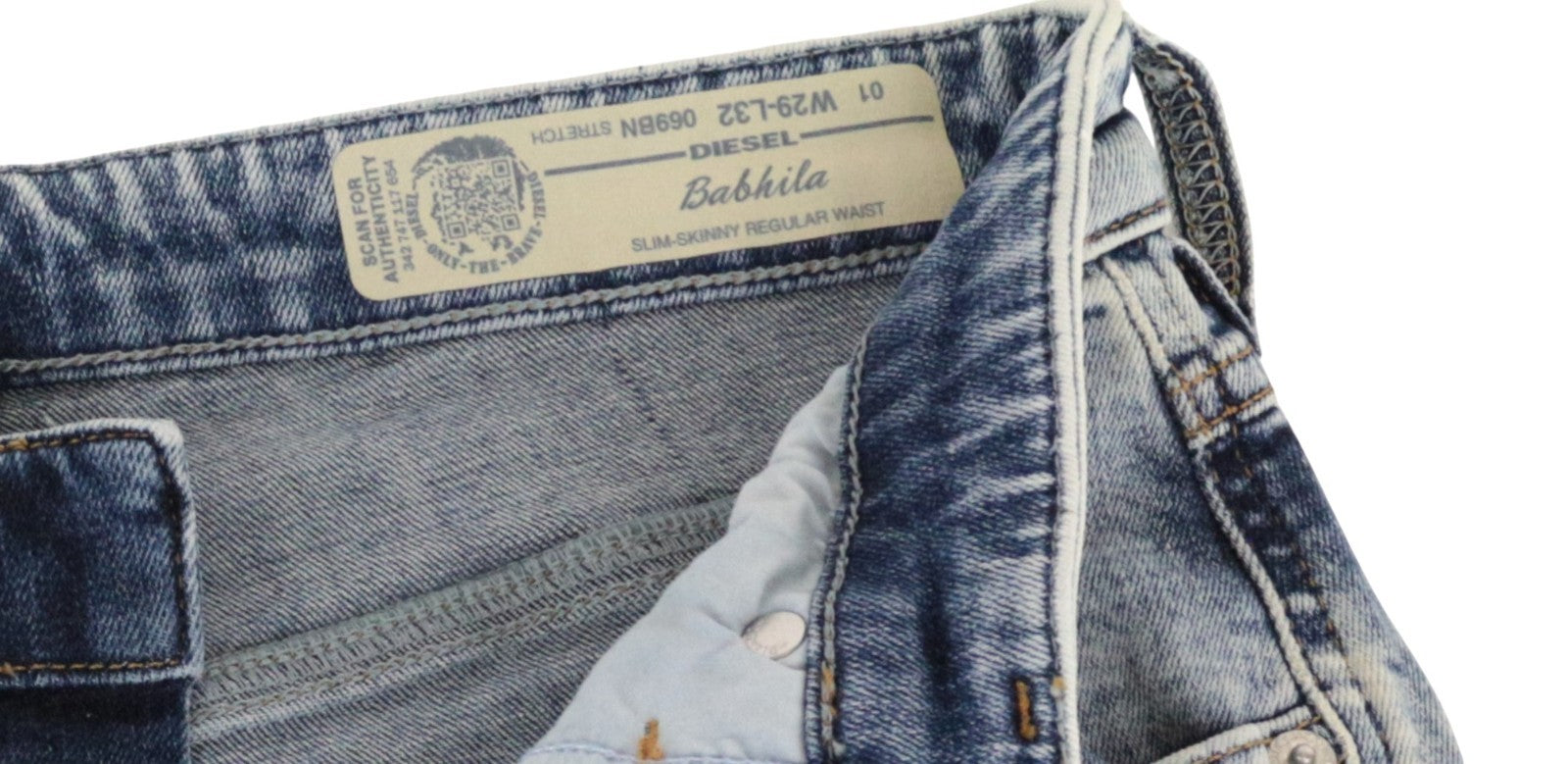 DIESEL Babhila 069BN Women Jeans W29/L32 Blue Stretch Slim Skinny Blue Button