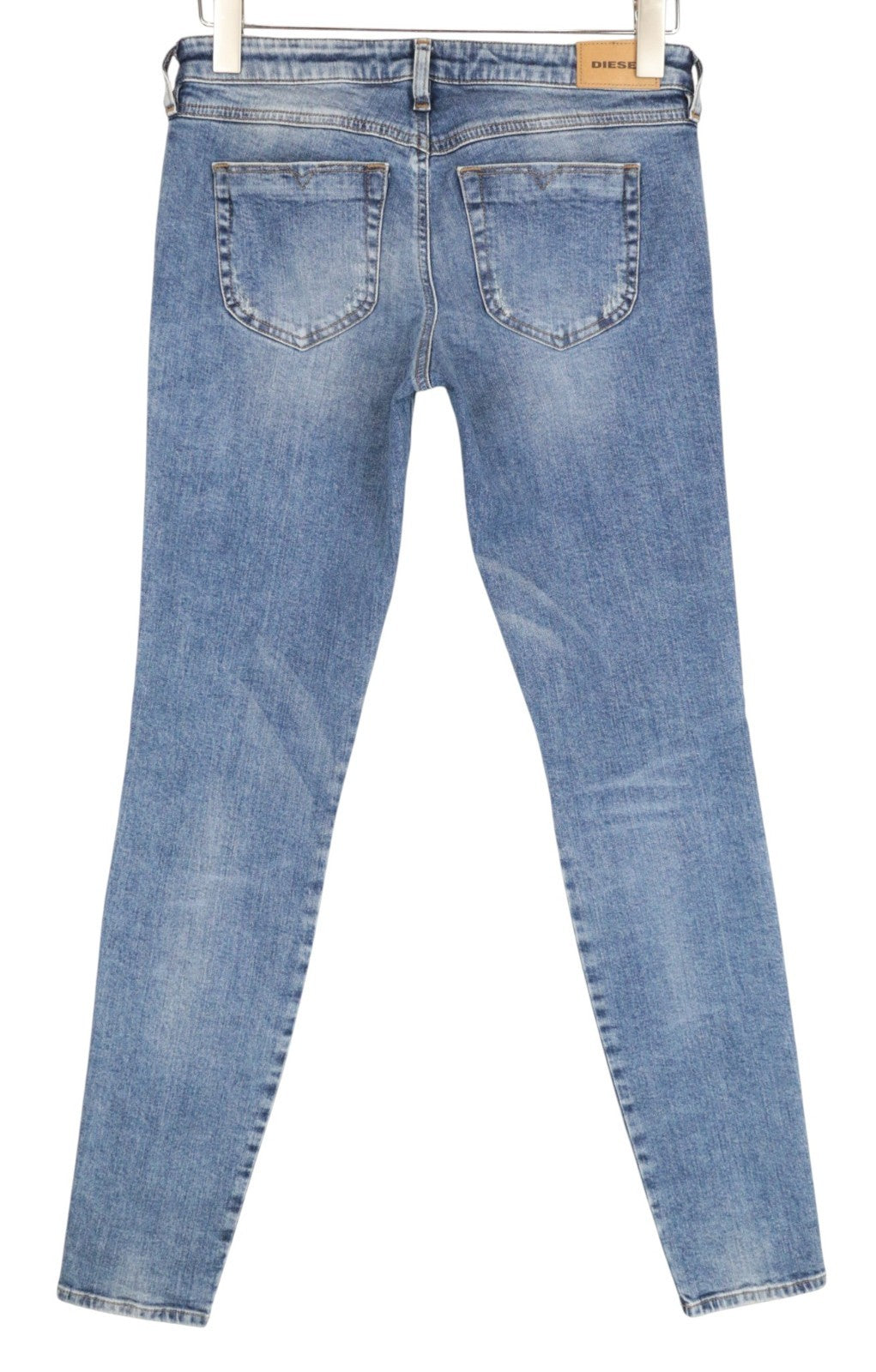 DIESEL Gracey 069AI Women Jeans W29/L32 Super Slim-Skinny Low Distressed Blue