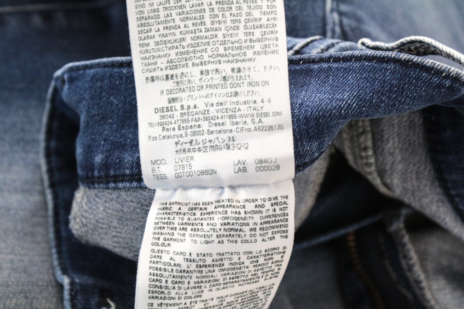 DIESEL Livier 084GJ Women Jeans W32 Low Jegging Stretch Super Slim Mid-Blue