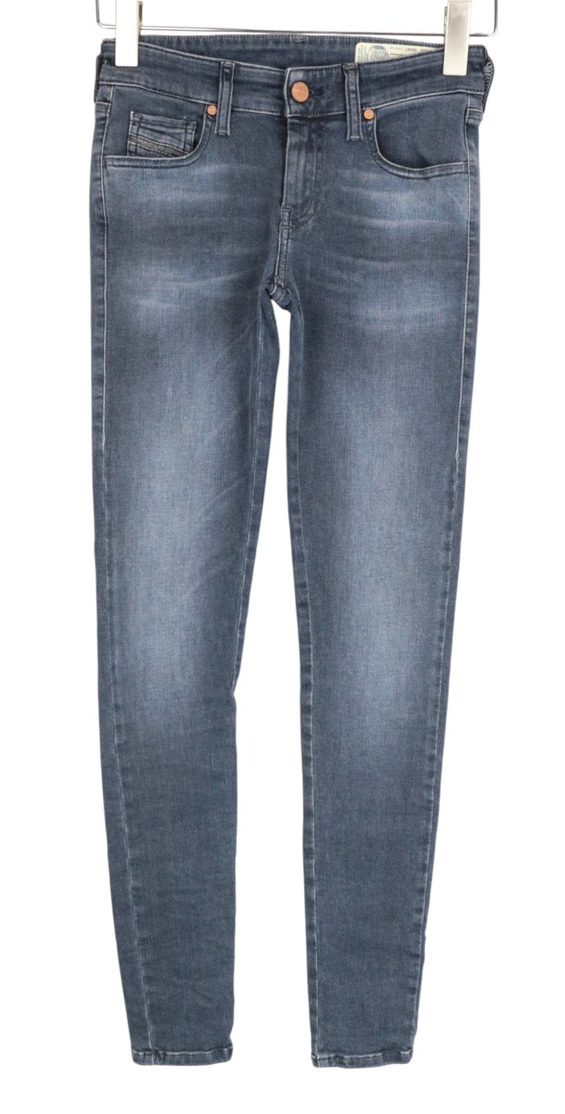 DIESEL Slandy-Low 069BT Women Jeans W24/L32 Stretch Super Slim Skinny Blue Low