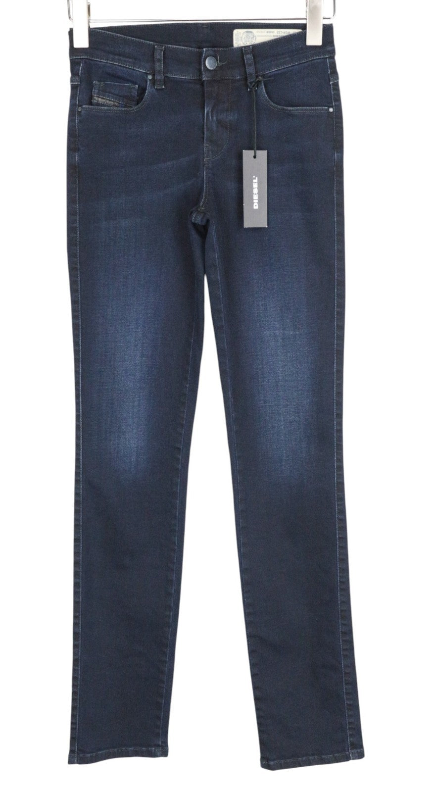 DIESEL Slandy 0686B Women Jeans W24/L32 Regular Slim Straight Dark Blue Stretch
