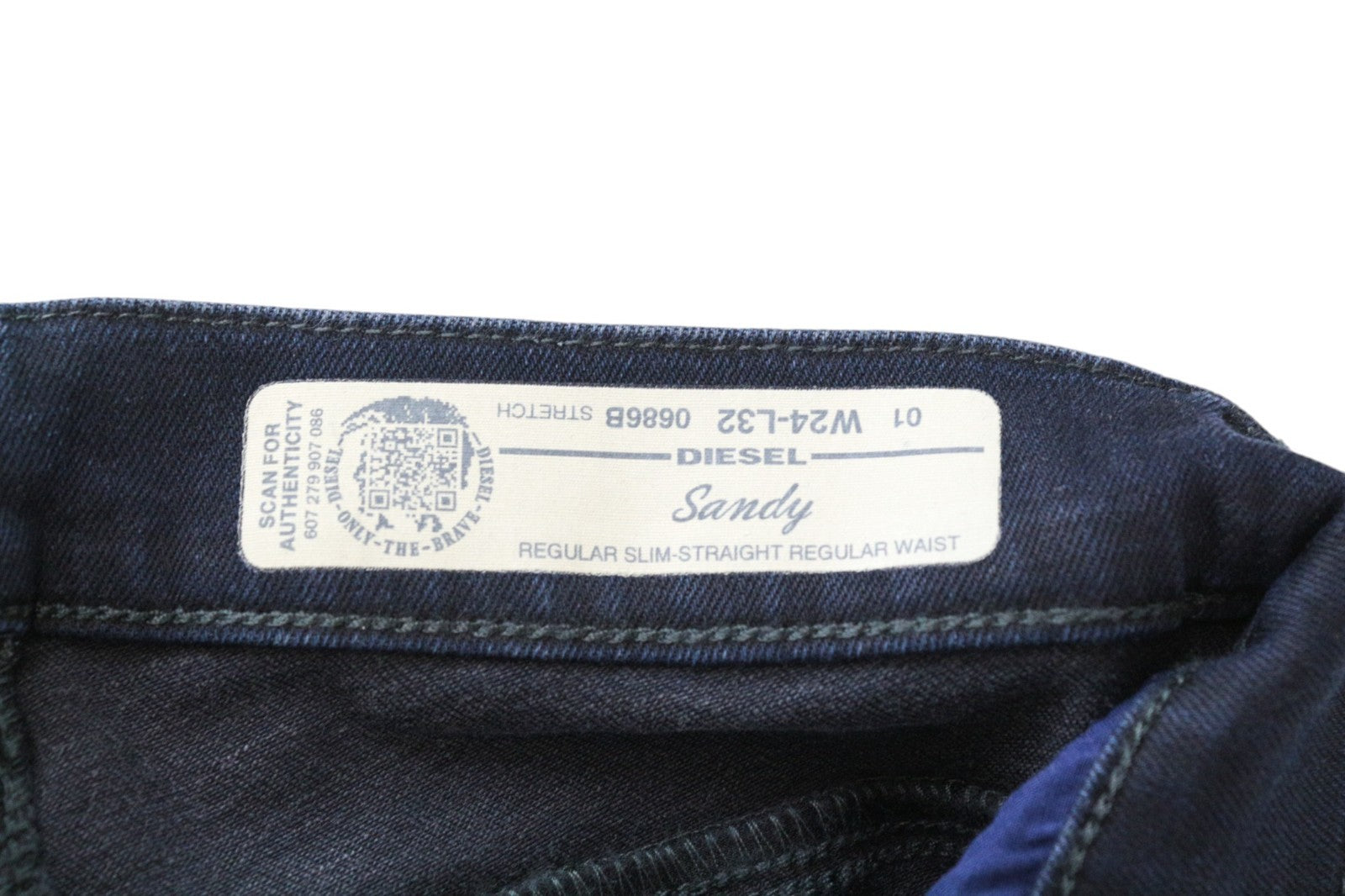 DIESEL Slandy 0686B Women Jeans W24/L32 Regular Slim Straight Dark Blue Stretch