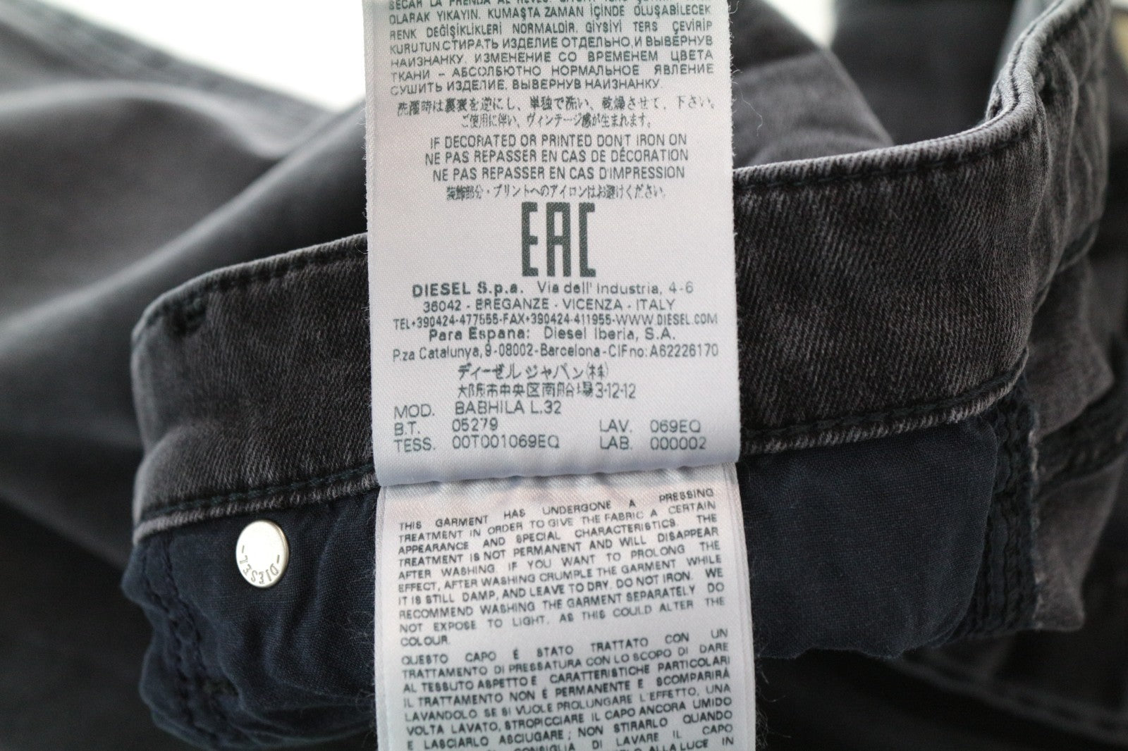 DIESEL Babhila 069EQ Women Jeans W31/L32 Stretch Slim Skinny Fitted Dark Grey