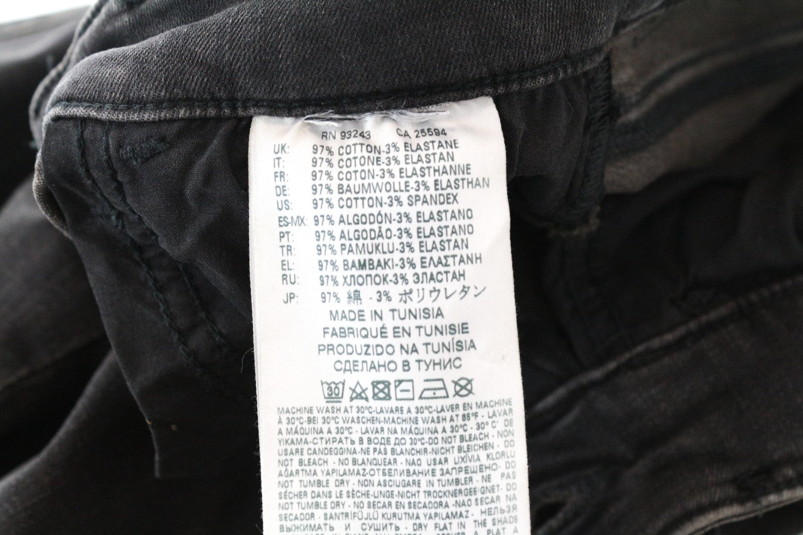 DIESEL Slandy 069BW Women Jeans W23/L32 Super Slim Skinny Dark Grey Distressed