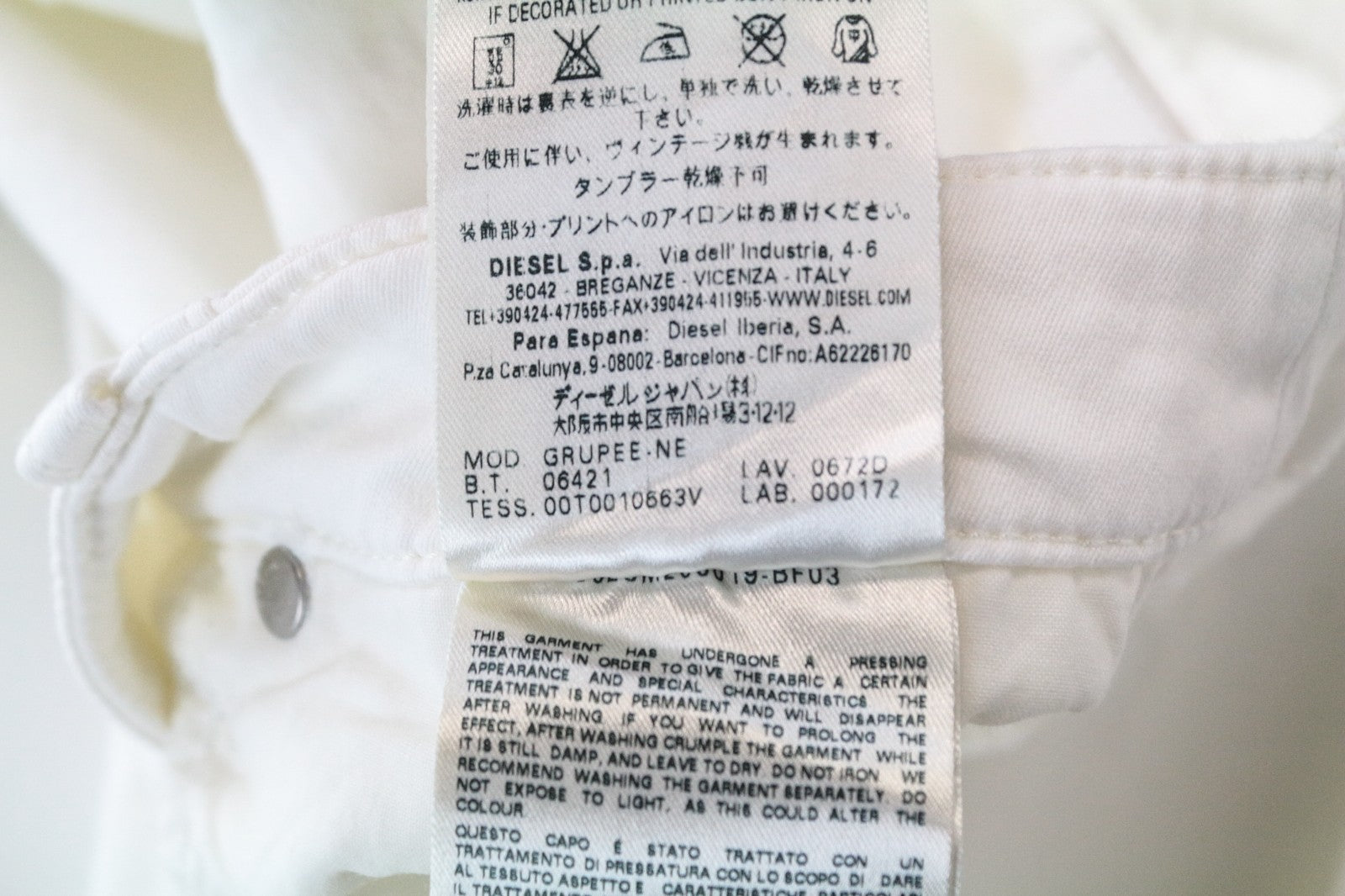 DIESEL Gruppe-Ne 0672D Women Jeans W31 Sweat Jogg Slim Off-White Cotton Stretch