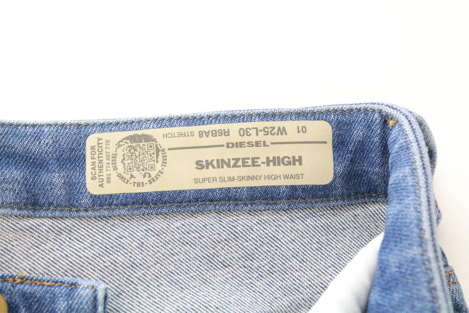 DIESEL Skinzee-High R6BA8 Women Jeans W25/L30 Super Slim-Skinny Fit Blue Stretch