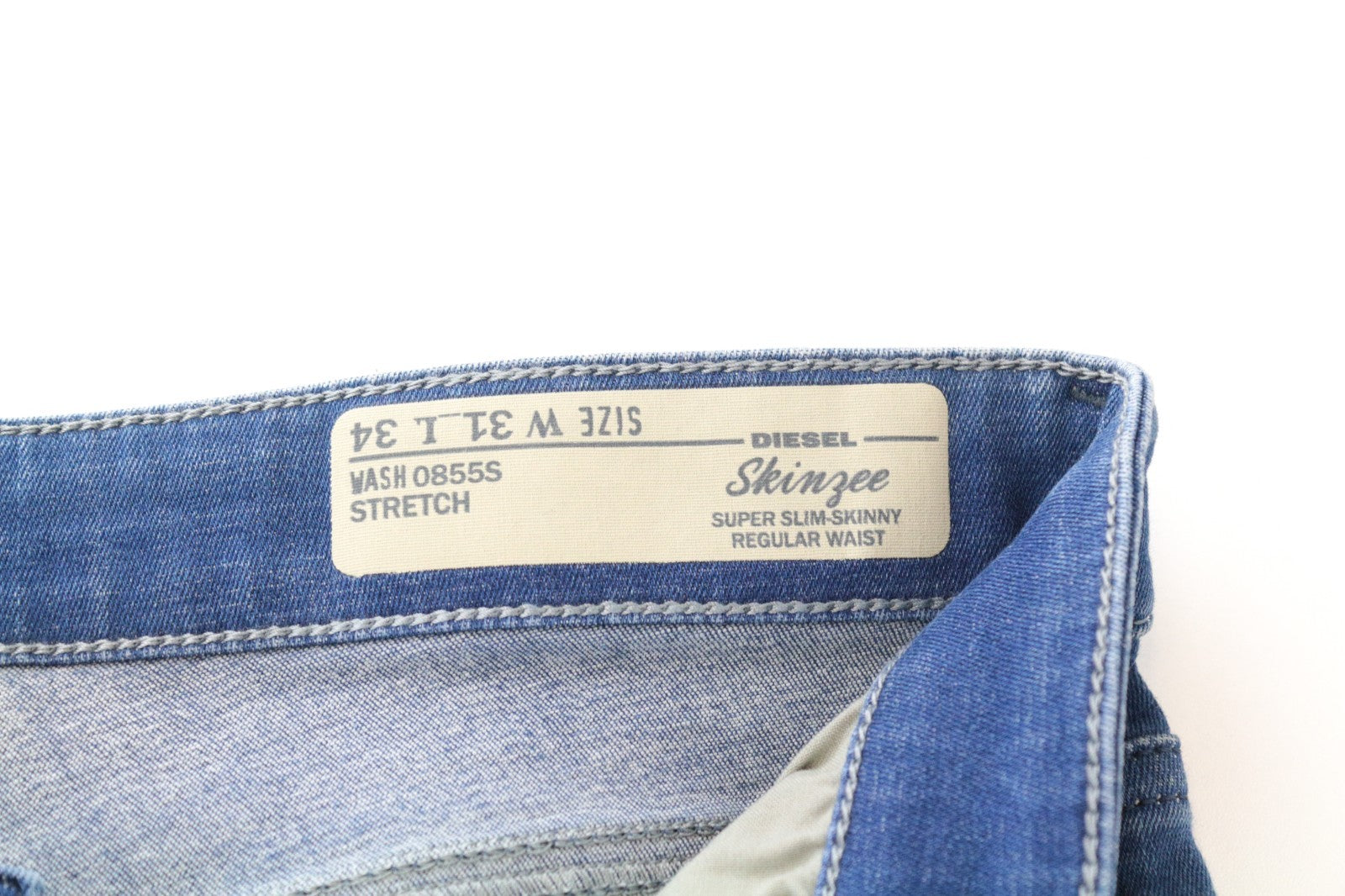 DIESEL Skinzee 0855S Women Jeans W31/L34 Wash Slim-Skinny Blue Cotton Stretch