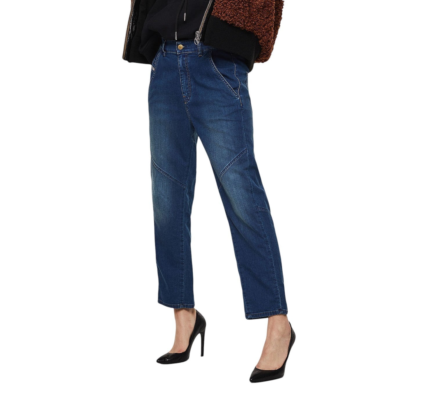 DIESEL D-Rollar-Ne 069IT Women Jeans W26 Sweat Jogg Relaxed Blue Cotton Stretch