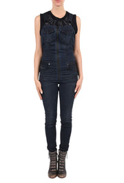 DIESEL Jeide-NE 0848J Women Jumpsuit 2XS Sweat Jogg Skinny Fit Navy Dungarees