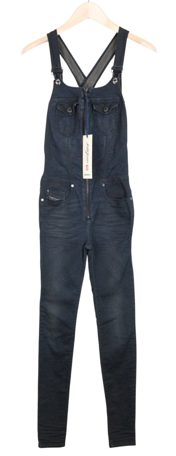 DIESEL Jeide-NE 0848J Women Jumpsuit 2XS Sweat Jogg Skinny Fit Navy Dungarees