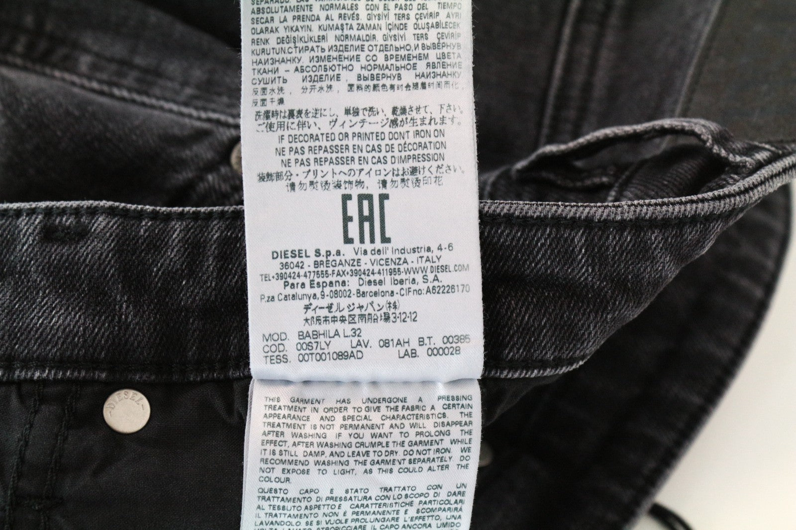 DIESEL Babhila 081AH Women Jeans W31/L32 Slim Skinny Washed Grey Cotton Stretch