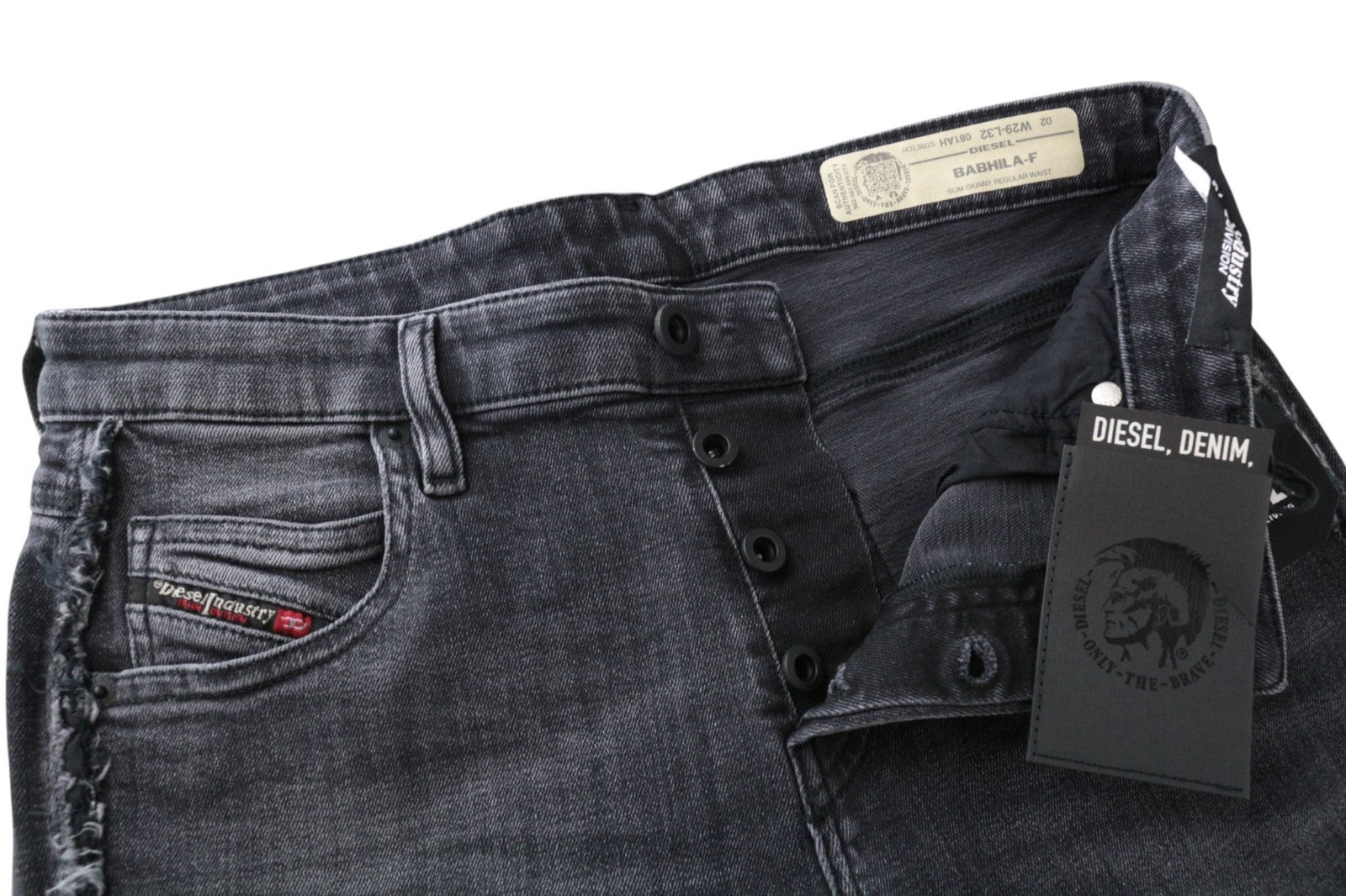 DIESEL Babhila-F 081AH Women Jeans W29/L32 Slim Skinny Fit Grey Cotton Stretch