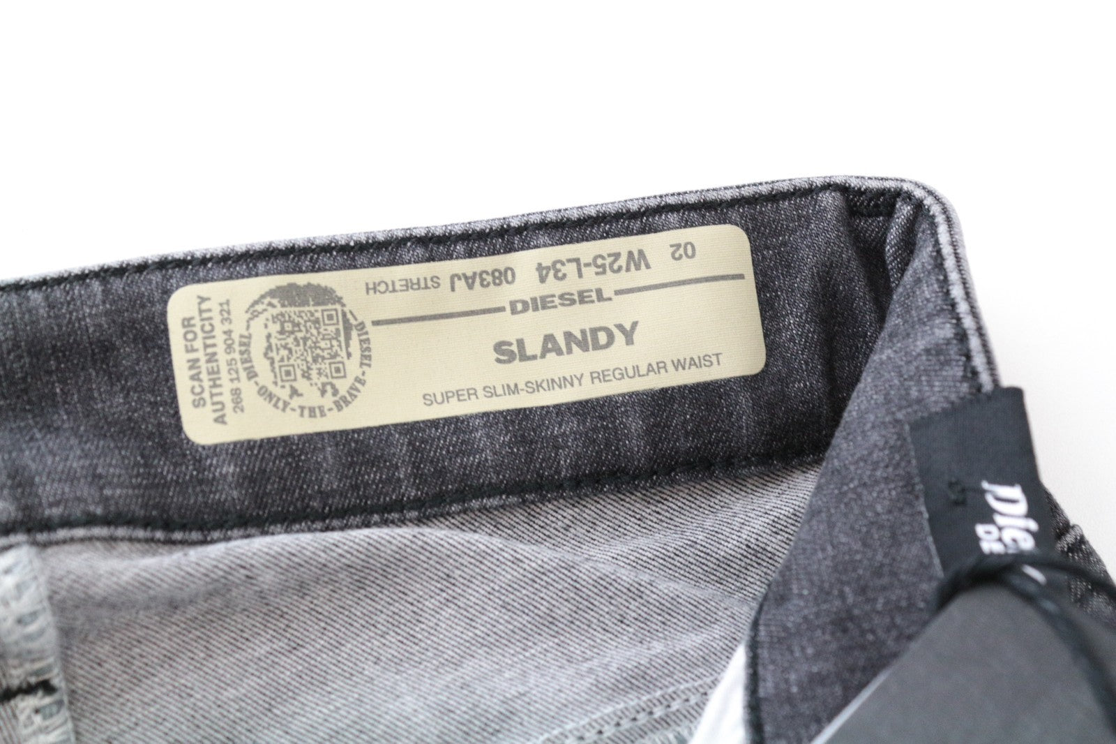 DIESEL Slandy 083AJ Women Jeans W25/L34 Super Slim-Skinny Grey Cotton Stretch