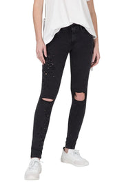DIESEL Slandy-Low 085AW Women Jeans W26/L34 Super Slim-Skinny Fit Grey Ripped
