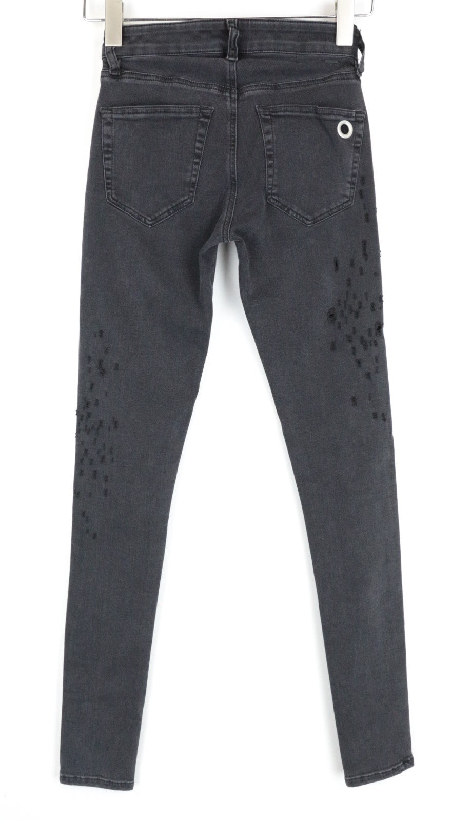 DIESEL Slandy-Low 085AW Women Jeans W26/L34 Super Slim-Skinny Fit Grey Ripped