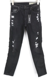 DIESEL Babhila 084YT Women Jeans W25/L30 Slim Skinny Grey Ripped Cotton Stretch
