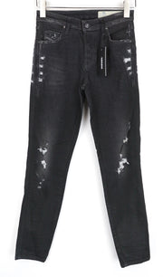 DIESEL Babhila 084YT Women Jeans W25/L32 Slim Skinny Grey Distressed Stretch