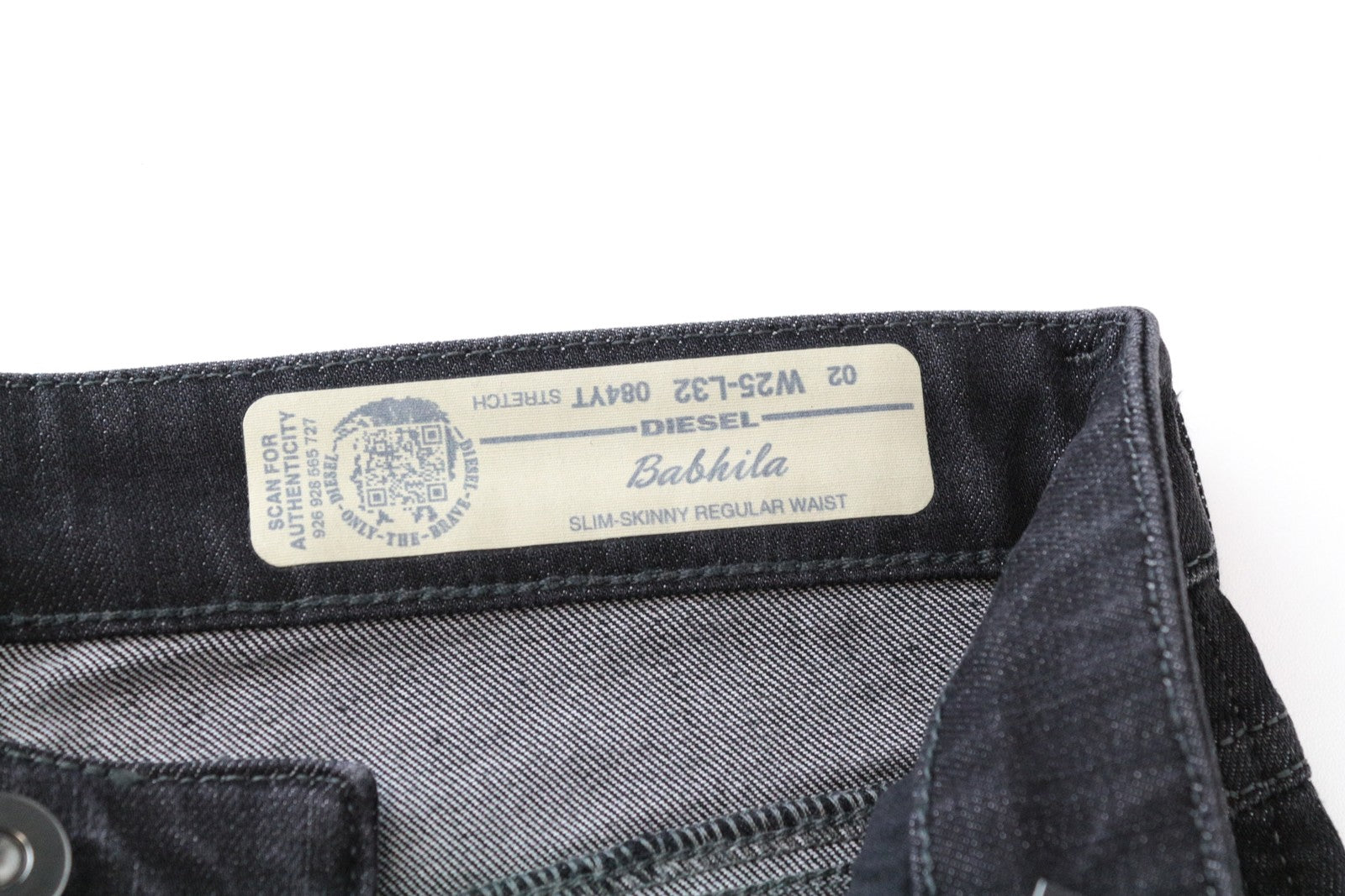 DIESEL Babhila 084YT Women Jeans W25/L32 Slim Skinny Grey Distressed Stretch