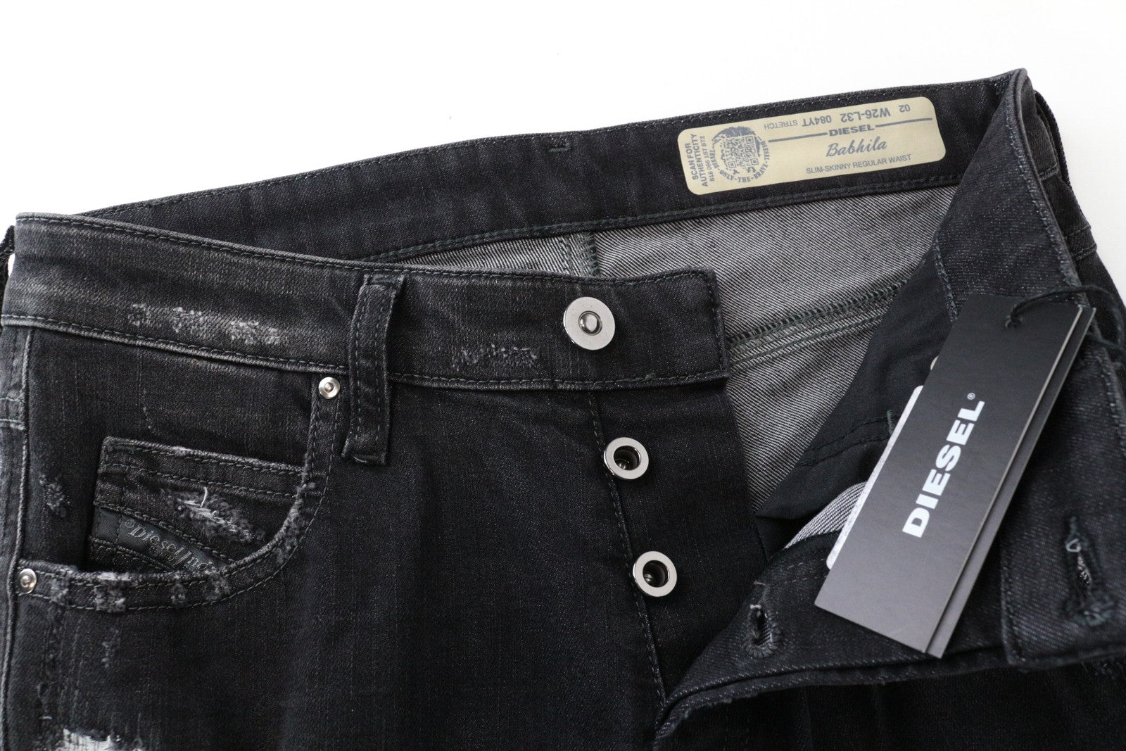 DIESEL Babhila 084YT Women Jeans W26/L32 Slim Skinny Fit Casual Grey Stretch