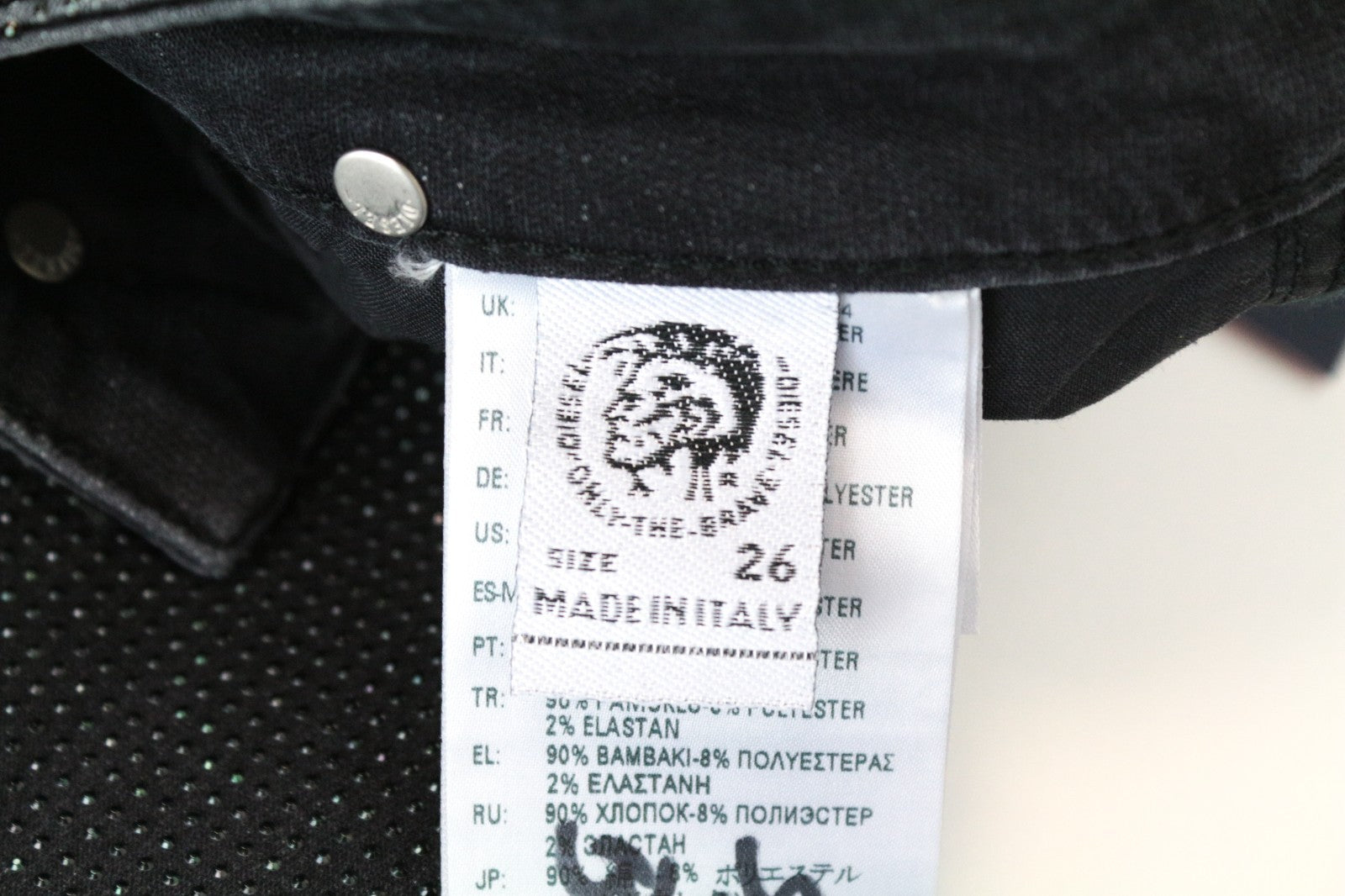 DIESEL D-Ollies-SX-NE 0093H Women Jeans W26 Slim Fit Grey Rhinestones Stretch