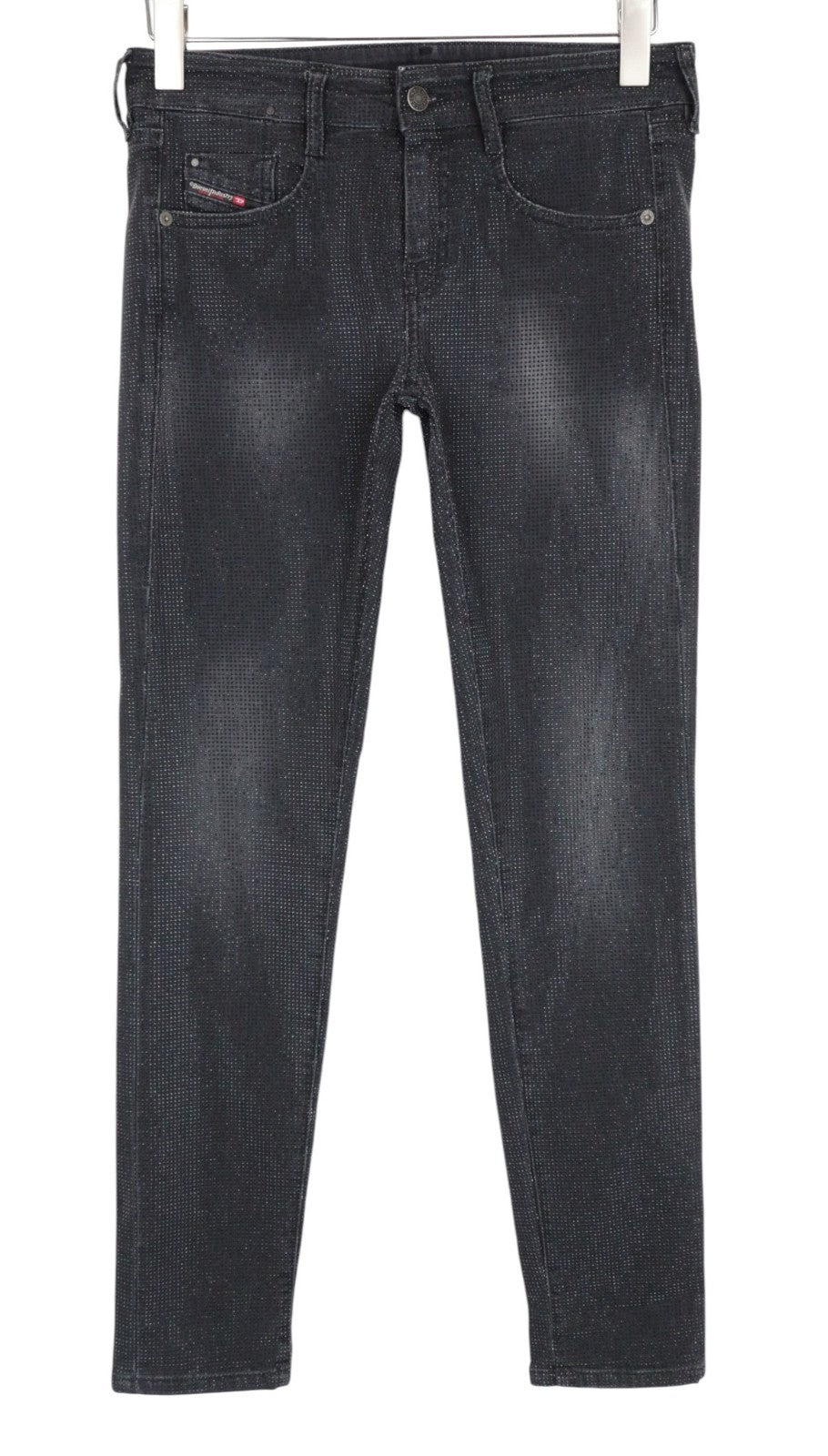 DIESEL D-Ollies-SX-NE 0093H Women Jeans W26 Slim Skinny Grey Rhinestones Stretch