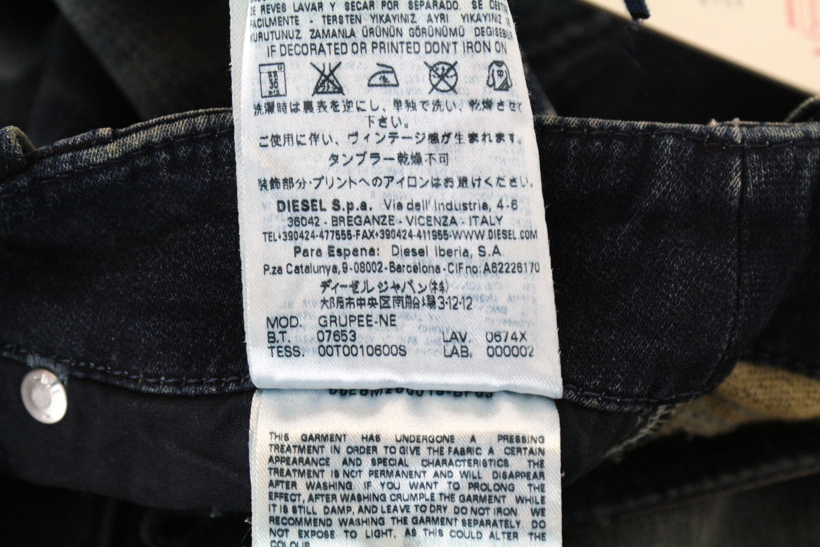 DIESEL Grupee-Ne 0674X Women Jeans W23 Jogg Sweat Ripped Blue Slim Skinny Fit