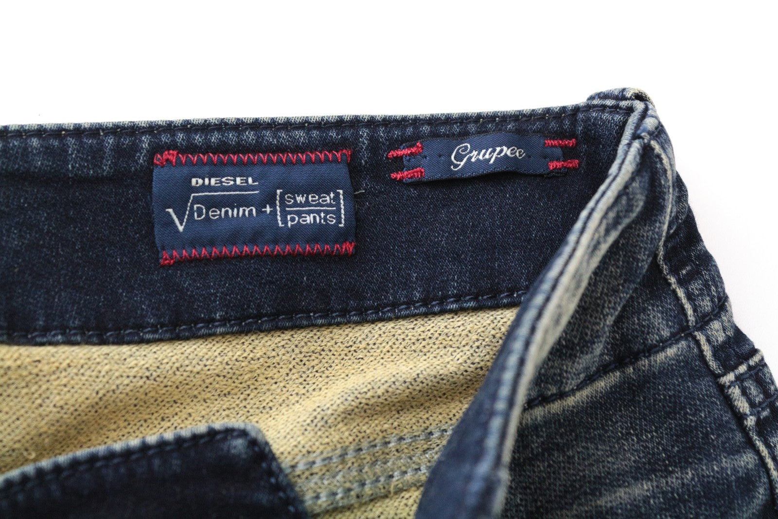 DIESEL Grupee-Ne 0674X Women Jeans W23 Jogg Sweat Ripped Blue Slim Skinny Fit