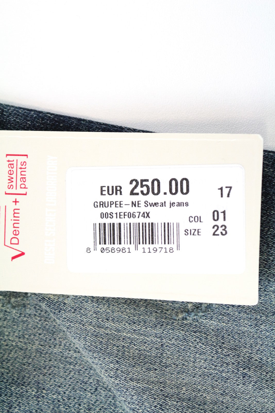 DIESEL Grupee-Ne 0674X Women Jeans W23 Jogg Sweat Ripped Blue Slim Skinny Fit