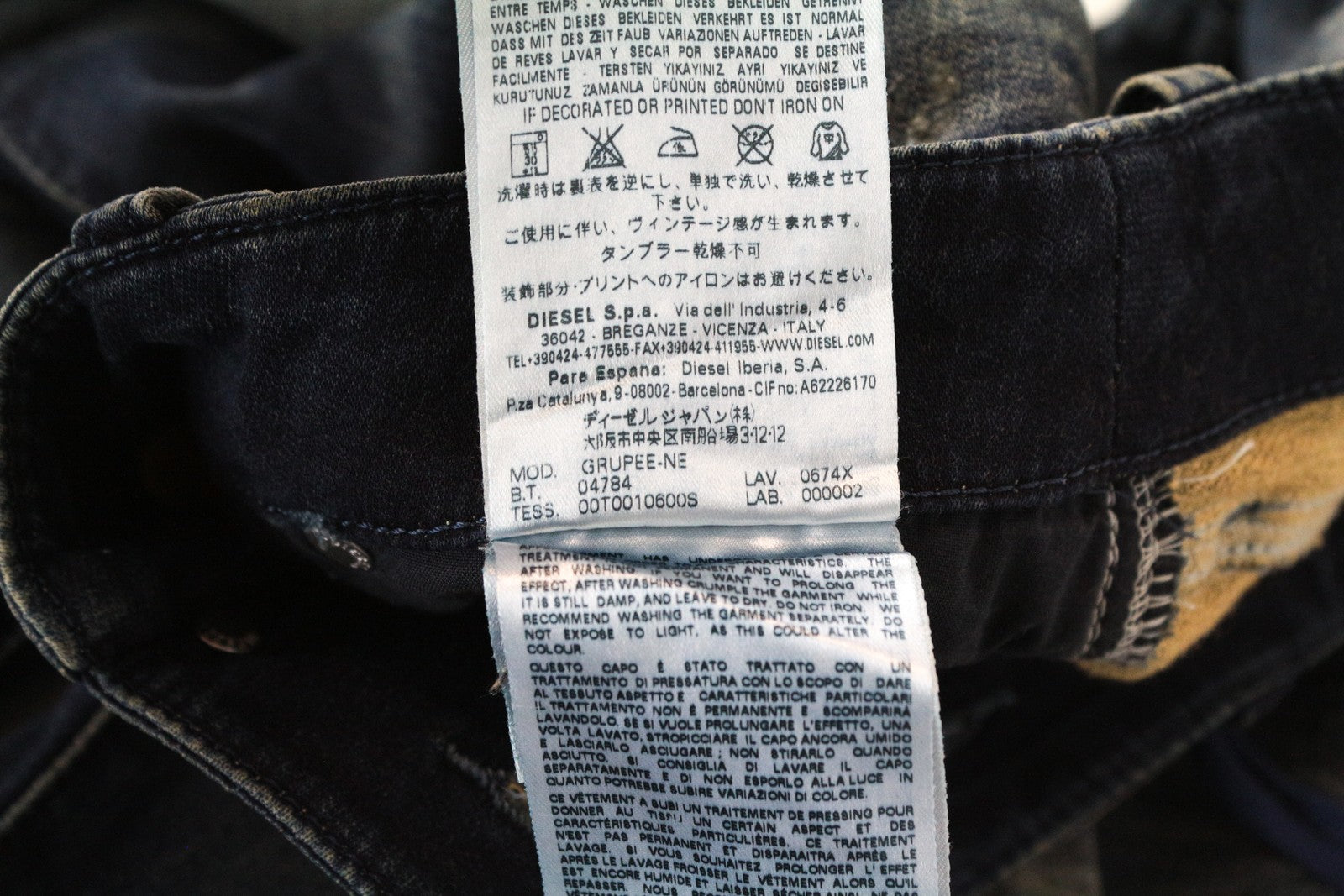 DIESEL Grupee-Ne 0674X Women Jeans W25 Jogg Sweat Mid-Blue Distressed Slim Fit