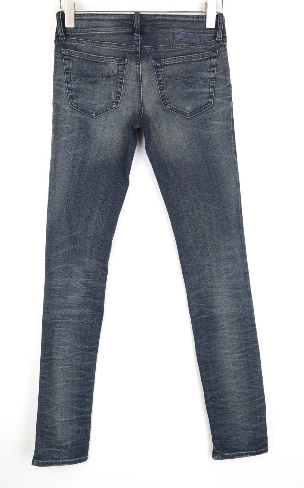 DIESEL Grupee-Ne 0674X Women Jeans W25 Jogg Sweat Mid-Blue Distressed Slim Fit
