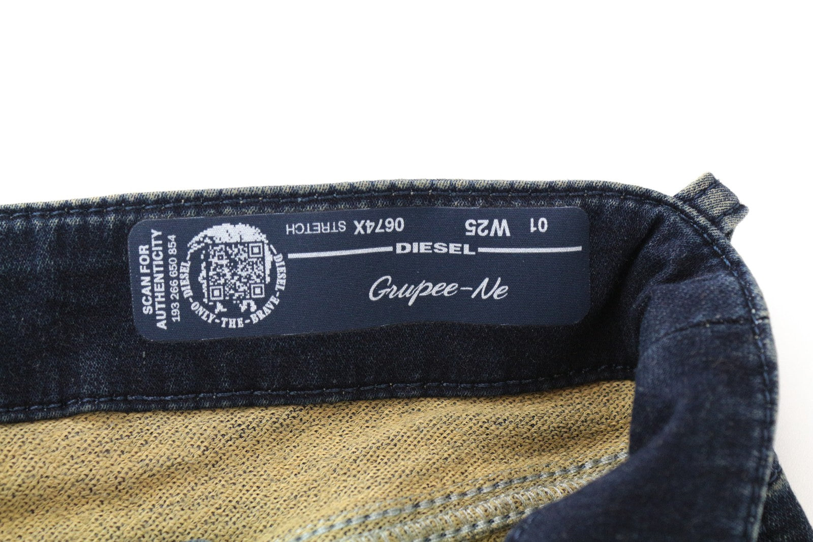 DIESEL Grupee-Ne 0674X Women Jeans W25 Jogg Sweat Mid-Blue Distressed Slim Fit