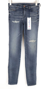 DIESEL Doris-Ne 0676V Women Jeans W27 Jogg Sweat Blue Distressed Slim Skinny Fit