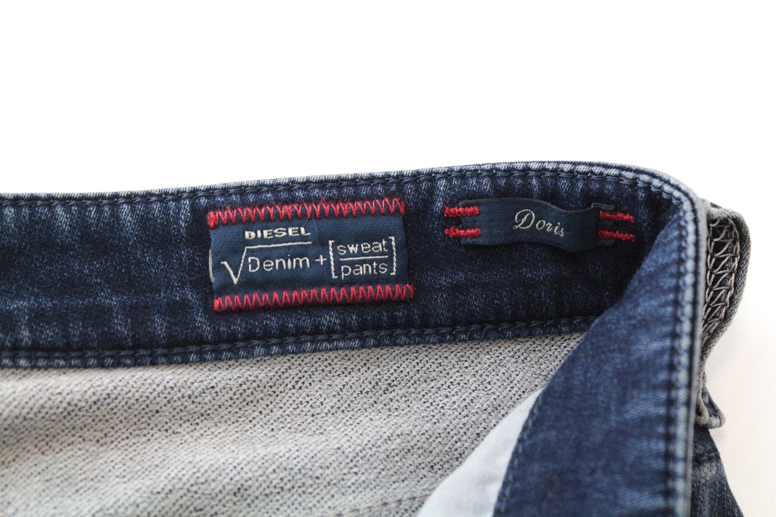 DIESEL Doris-Ne 0676V Women Jeans W27 Jogg Sweat Blue Distressed Slim Skinny Fit