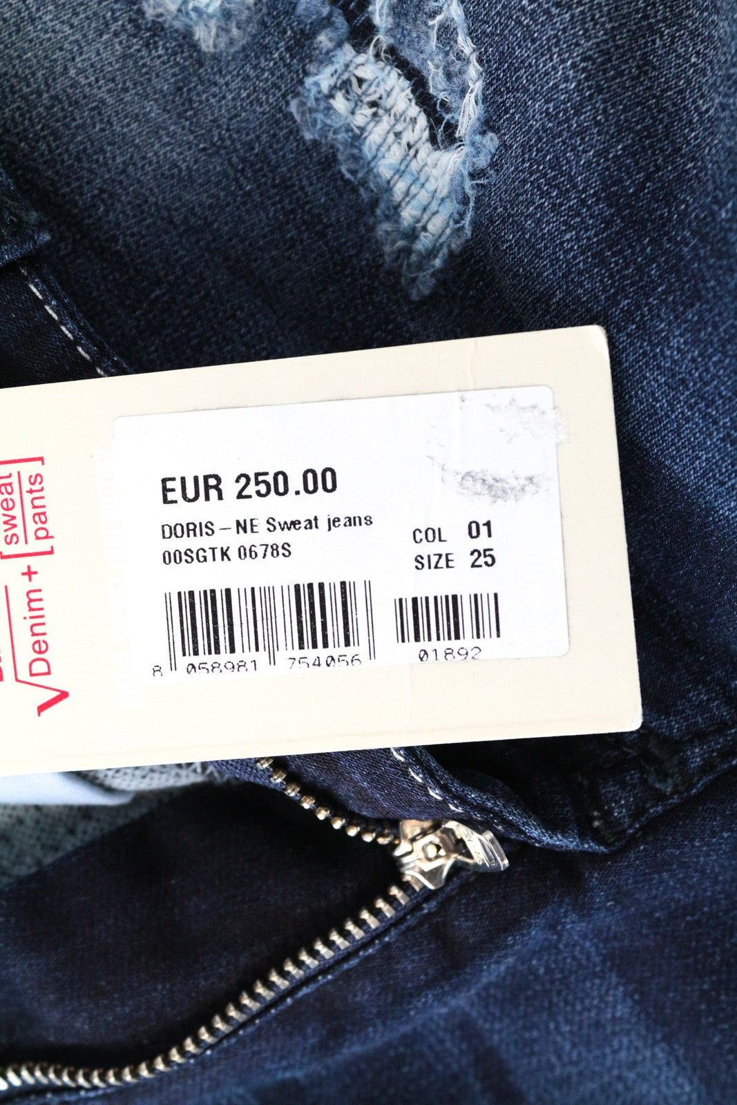 DIESEL Doris-Ne 0678S Women Jeans W25 Jogg Sweat Super Slim Skinny Distress Blue
