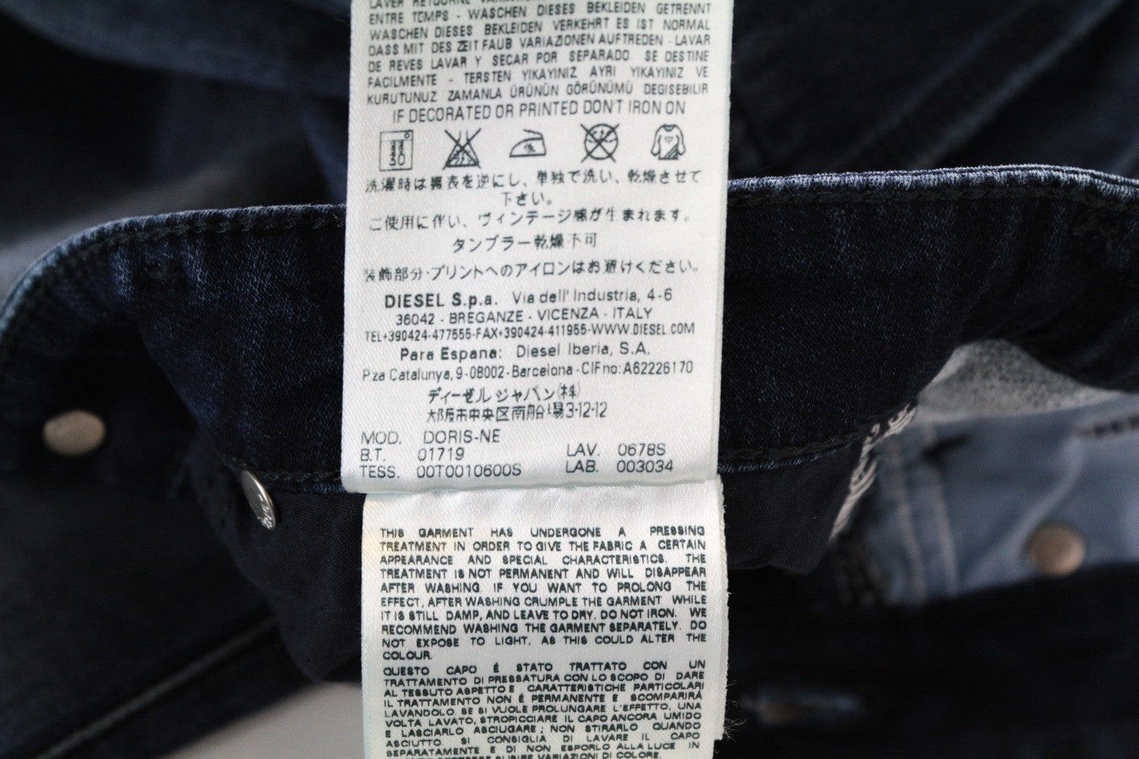 DIESEL Doris-Ne 0678S Women Jeans W25 Jogg Sweat Super Slim Skinny Distress Blue