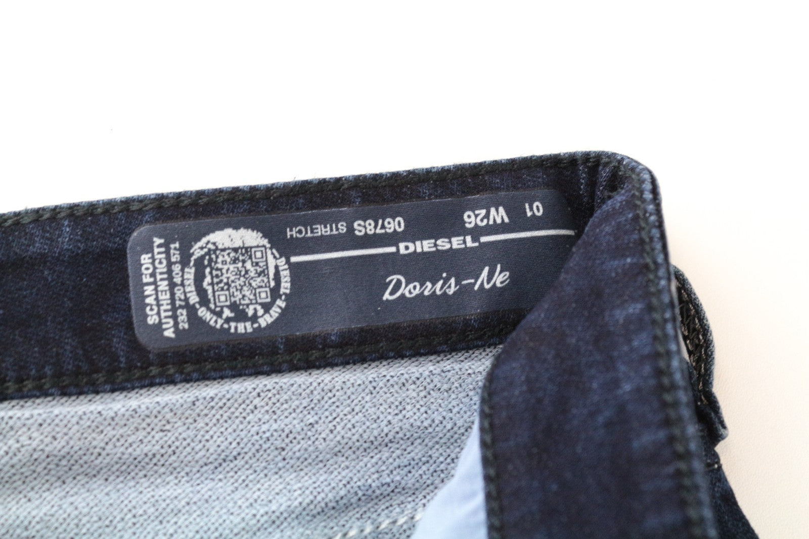 DIESEL Doris-Ne 0678S Women Jeans W26 Jogg Sweat Super Slim Blue Distressed